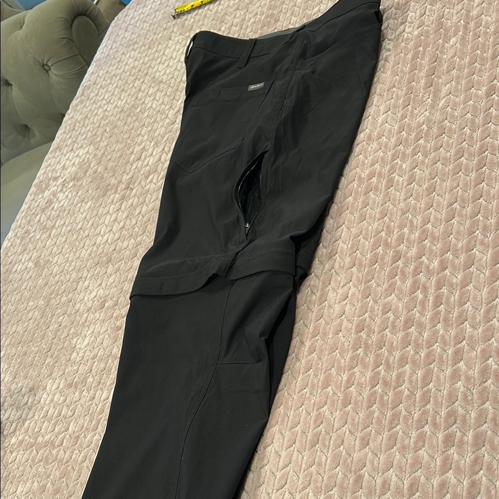Eddie Bauer Men's Black Cargo Zip-Off Pants